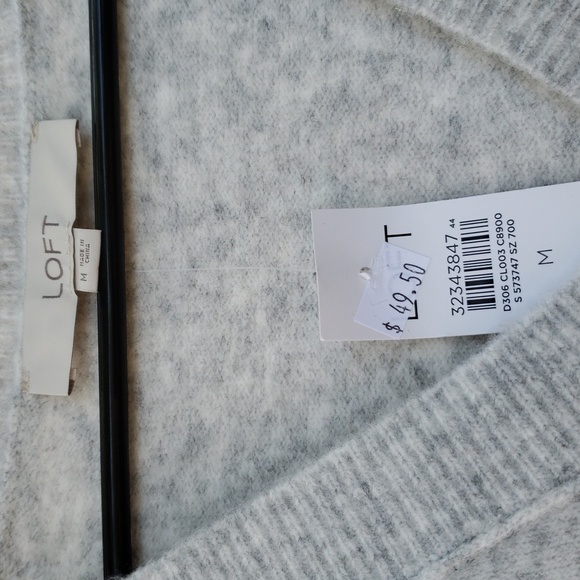 NWT ANN TAYLOR LOFT pullover sweater heather grey (M) - Picture 2 of 5